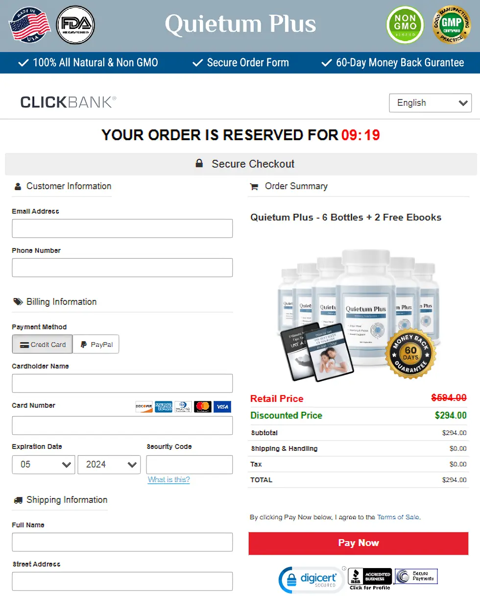 Quietum Plus Checkout
